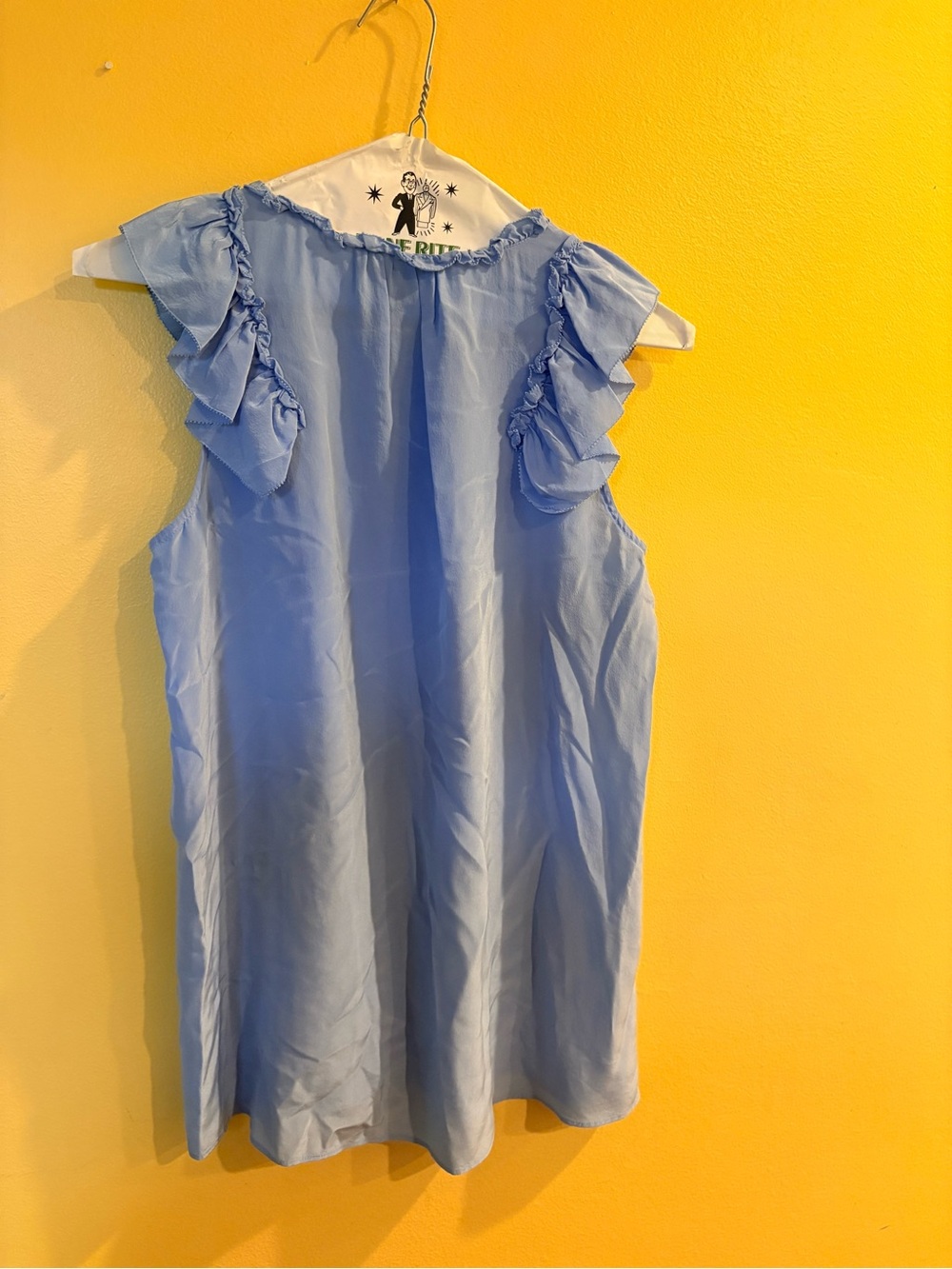 J. Crew Light Blue Ruffled Button Blouse - Picture 3 of 6